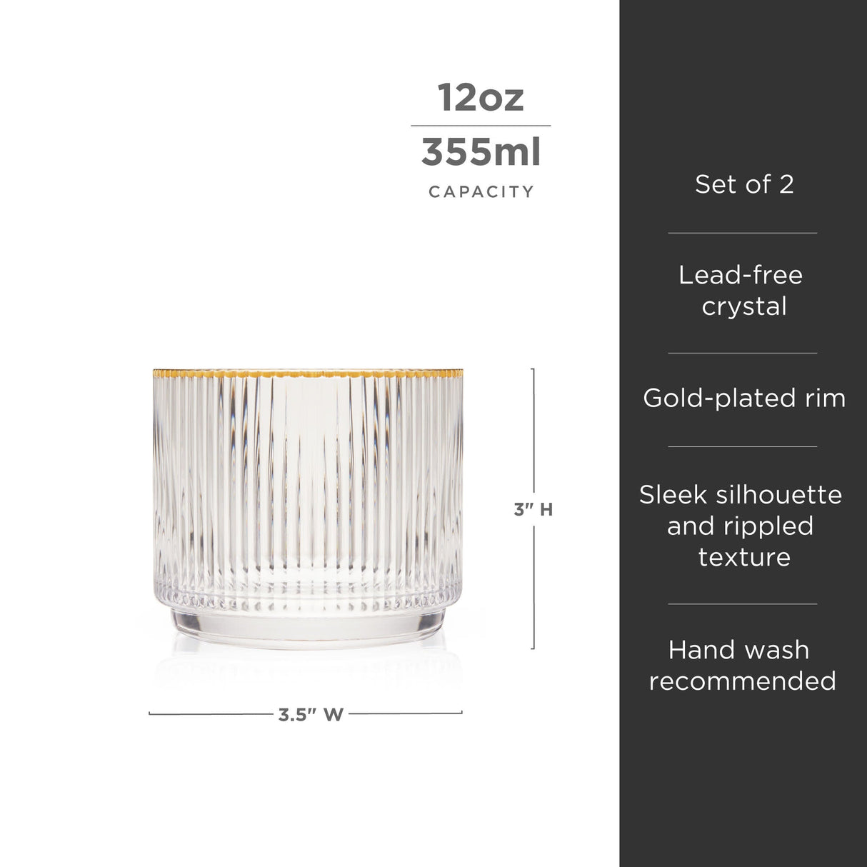 Meridian Crystal Lowball Tumblers Set of 2