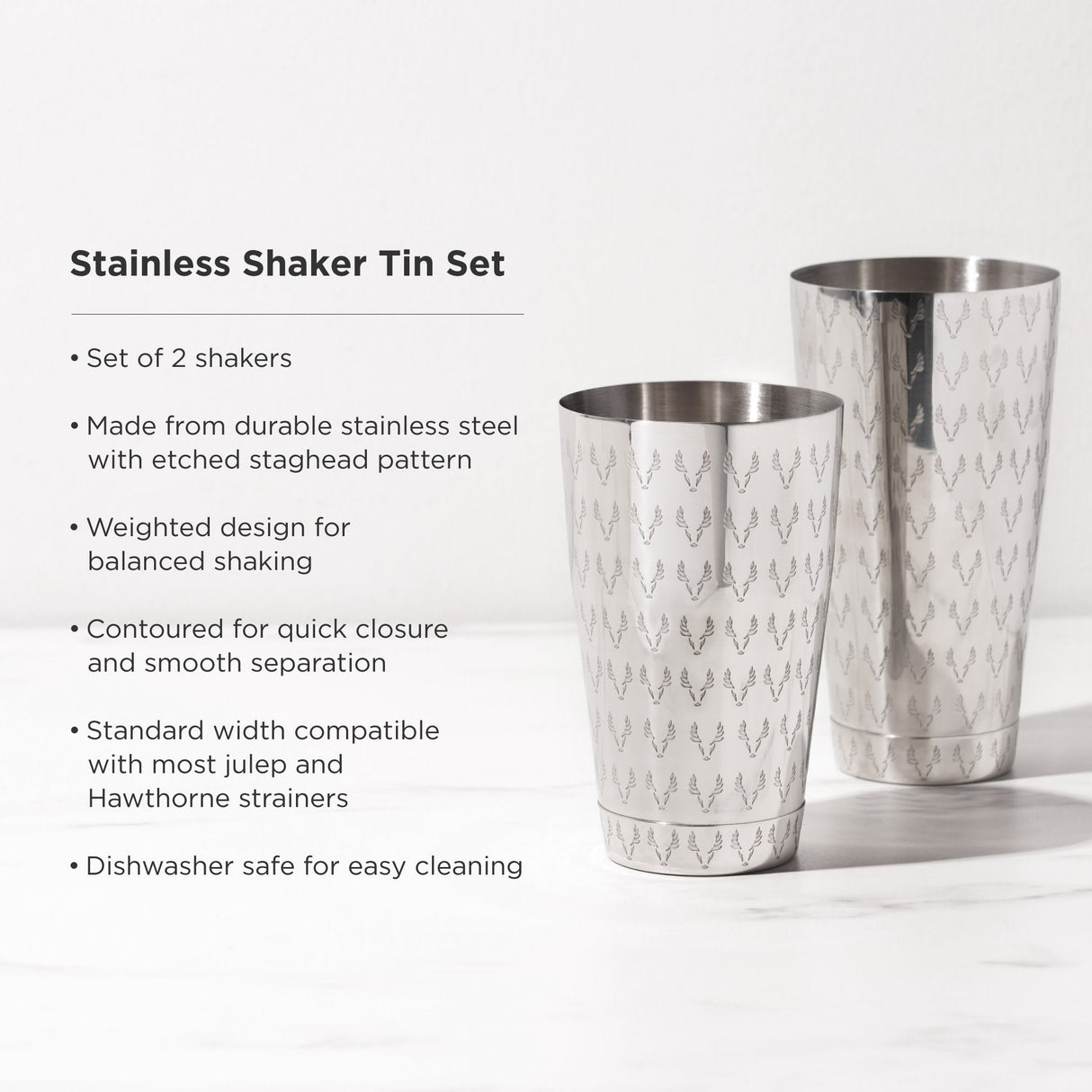 Staghead Shaker Tin Set