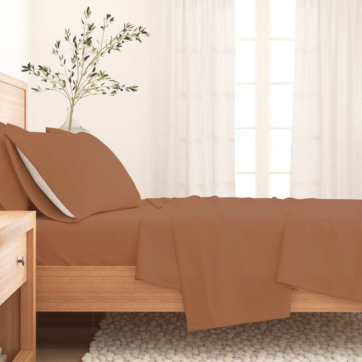 Cotton Solid Flannel Sheet - Nordic Collection
