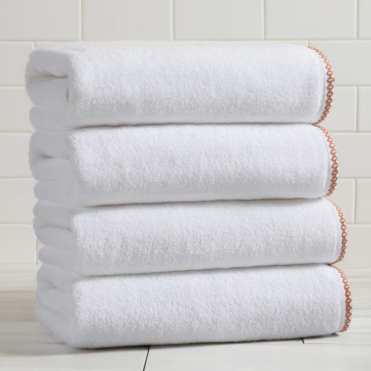 Cotton Border-Stitched 6-Piece Towel Set - Valery Collection