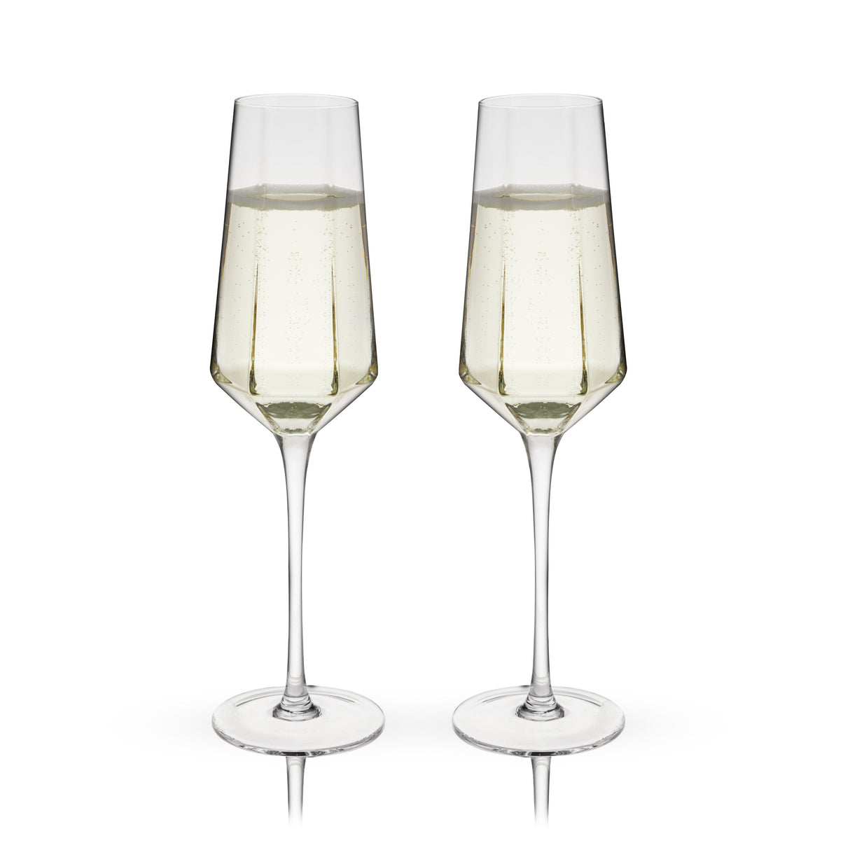 Seneca Diamond Crystal Champagne Flutes Set of 2