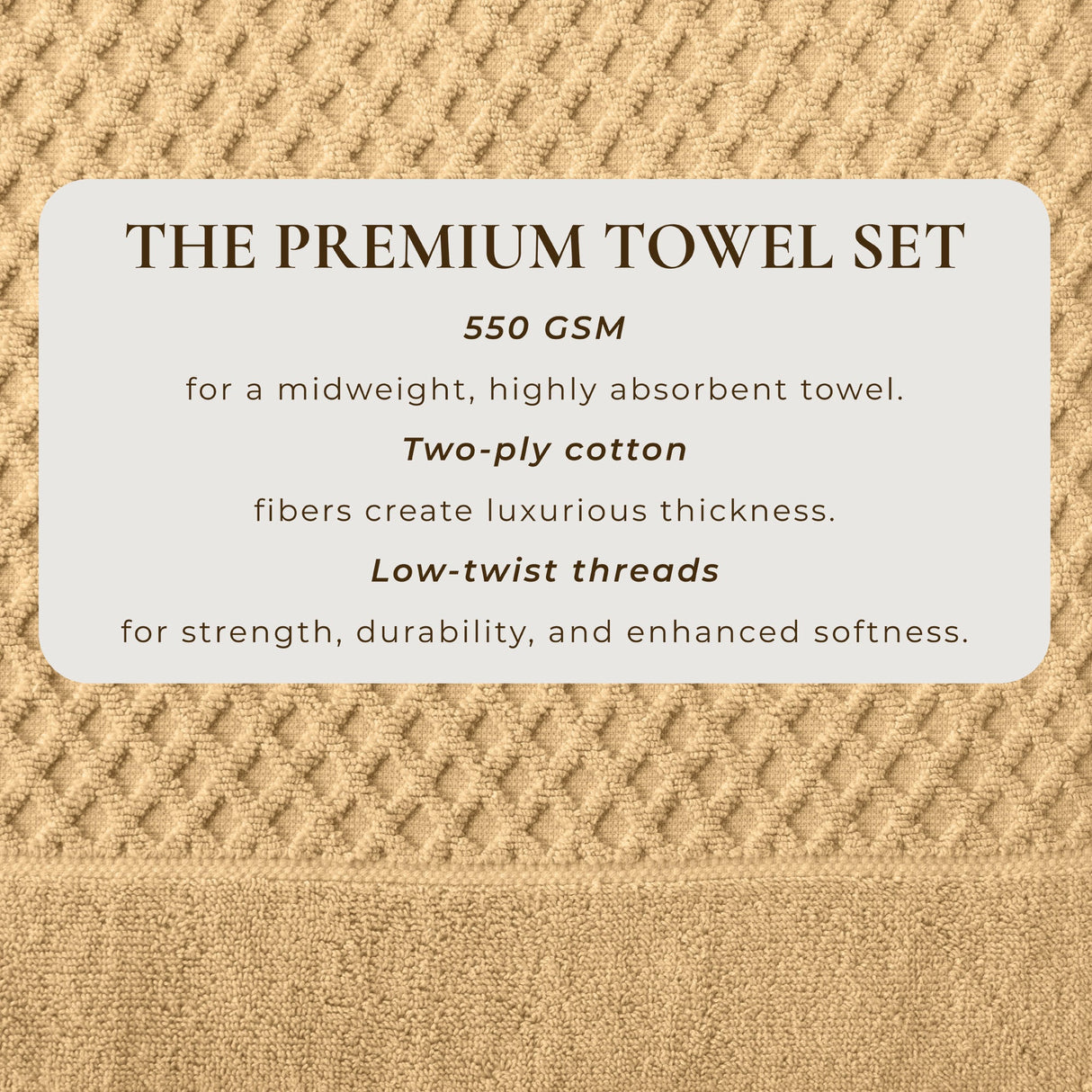 Cotton Diamond Waffle Weave Bath Towel Set - Grayson Collection