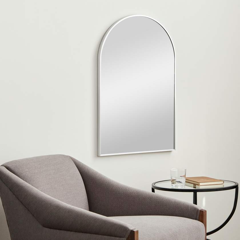 Yumi Modern Metallic Silver Wall Mirror