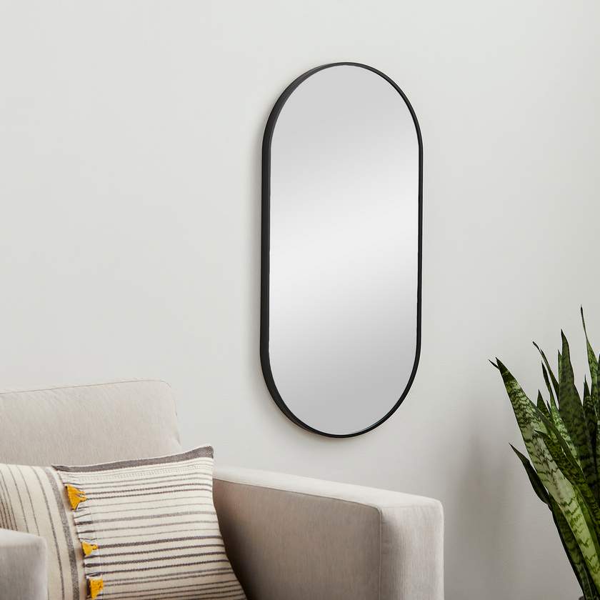 Soyla Modern Black Wall Mirror