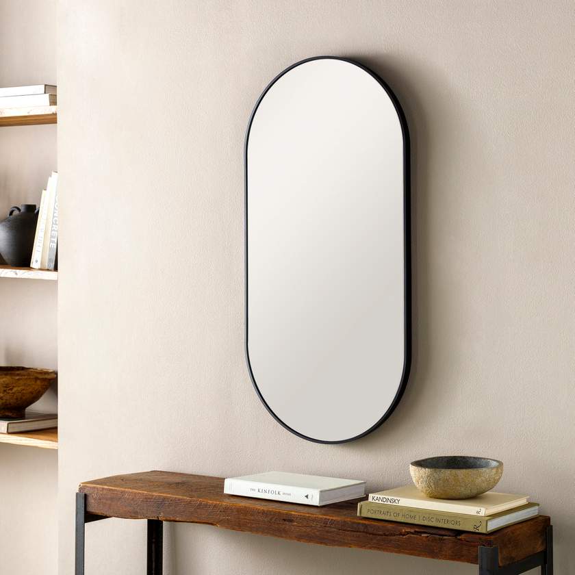 Soyla Modern Black Wall Mirror