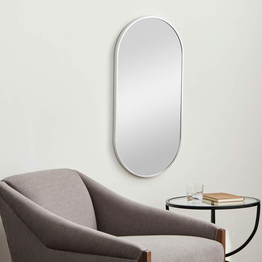 Soyla Modern Metallic Silver Wall Mirror