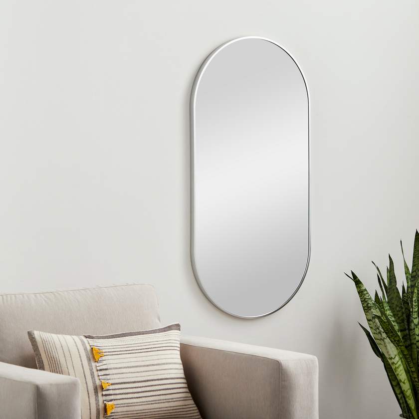 Soyla Modern Metallic Silver Wall Mirror