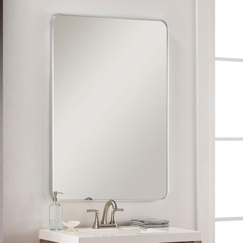 Renna Modern Metallic Silver Wall Mirror