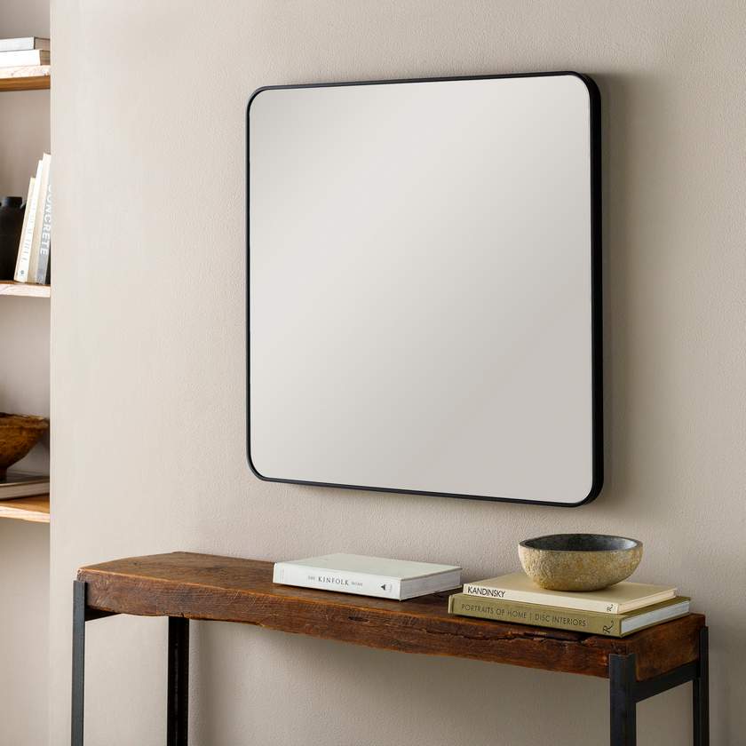 Louvenia Modern Black Wall Mirror