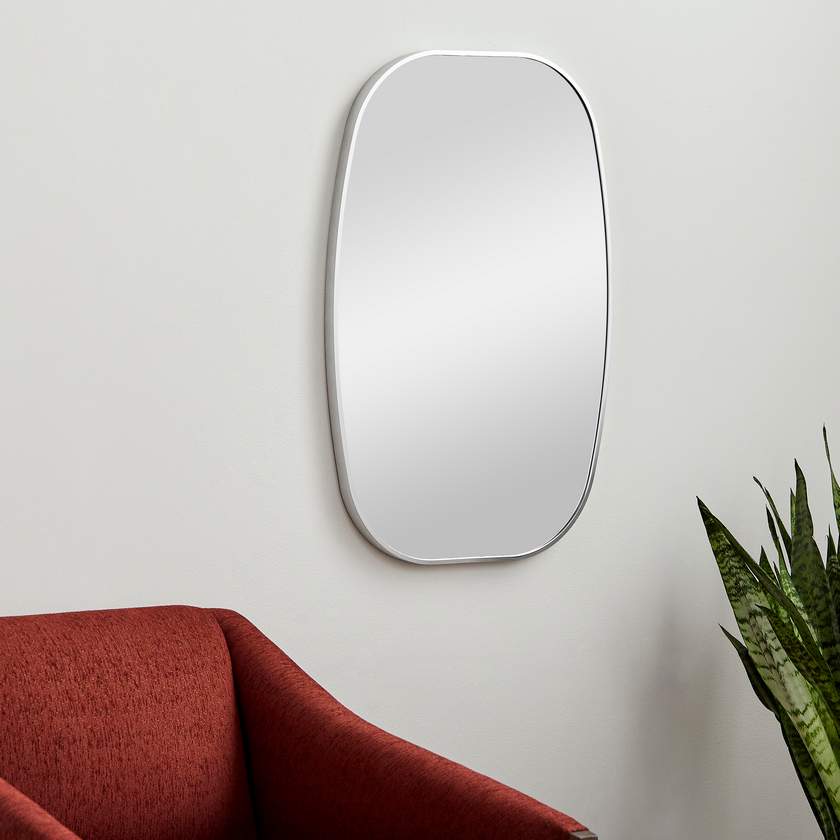 Stephannie Modern Metallic Silver Wall Mirror
