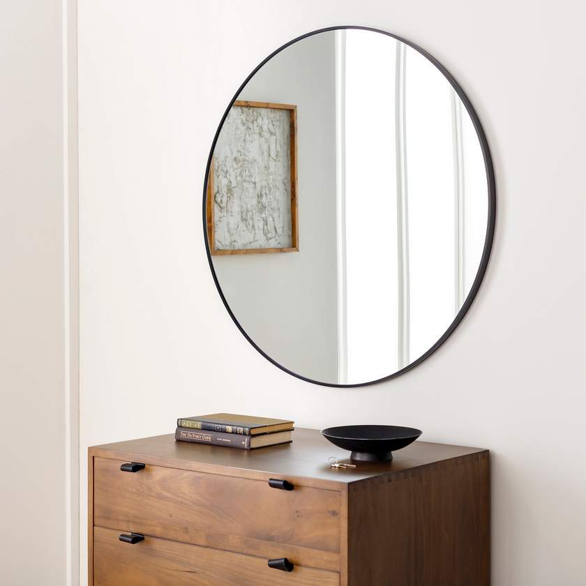Jarron Modern Black Wall Mirror