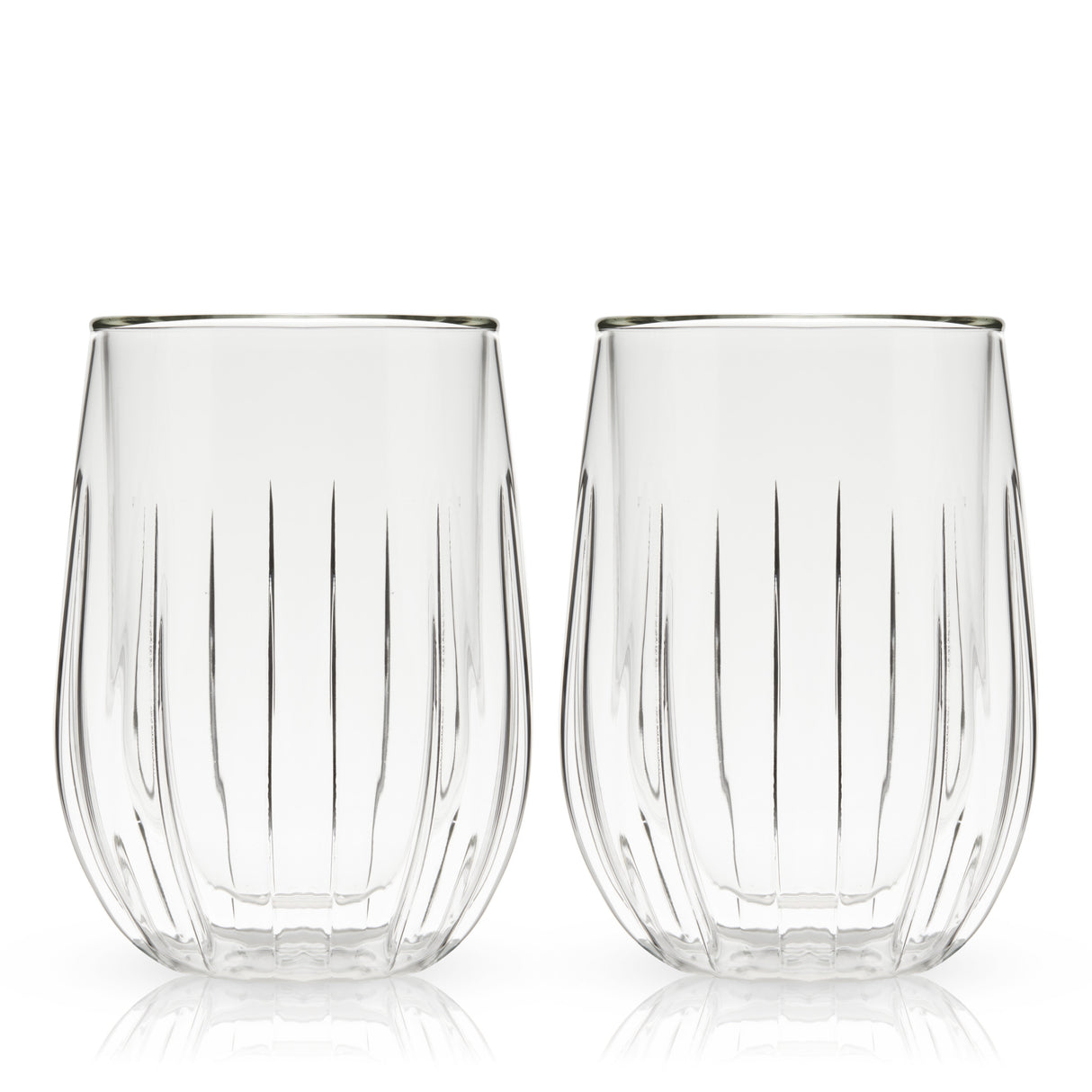 Double-Walled Stemless Wine Glasses Set of 2