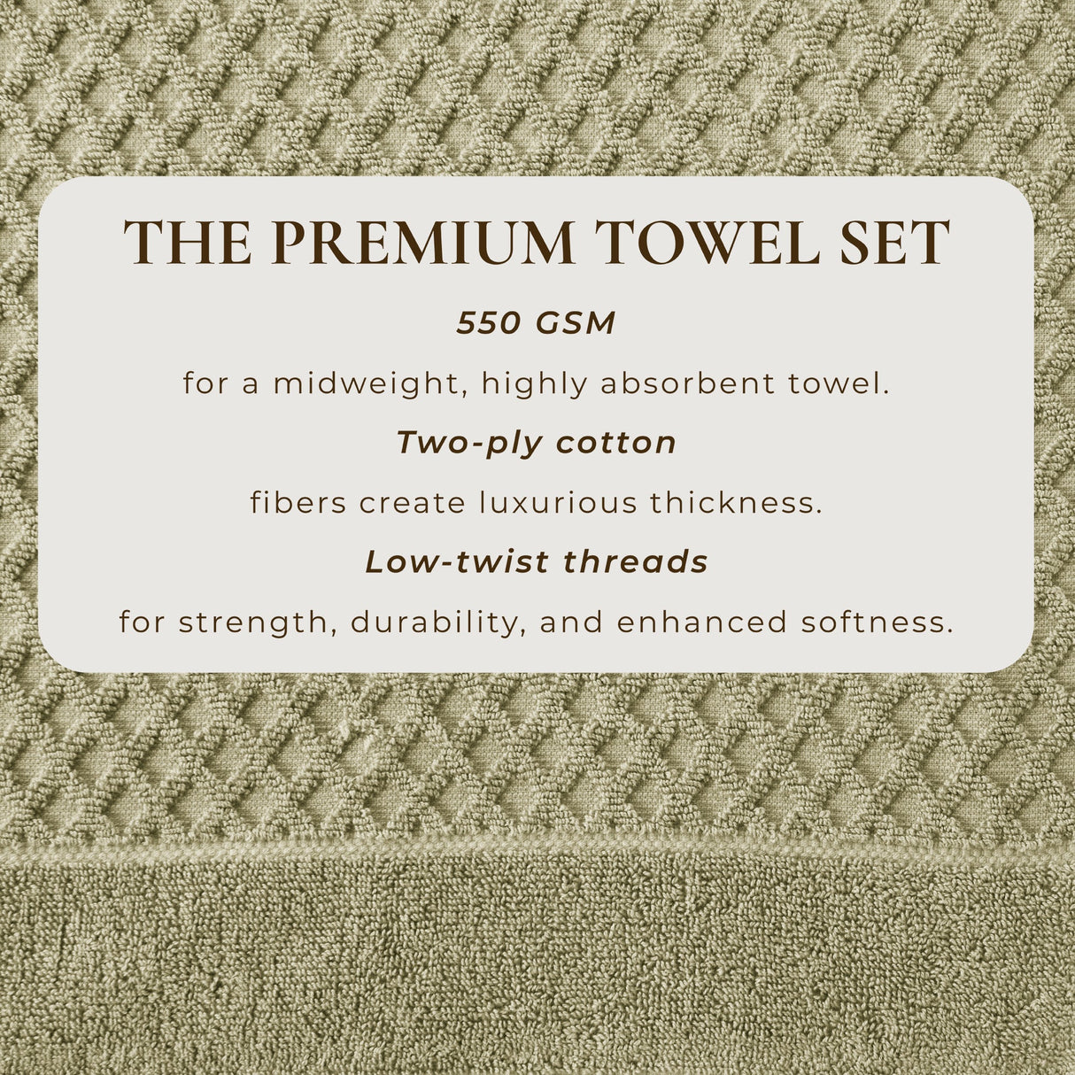 Cotton Diamond Waffle Weave Bath Towel Set - Grayson Collection