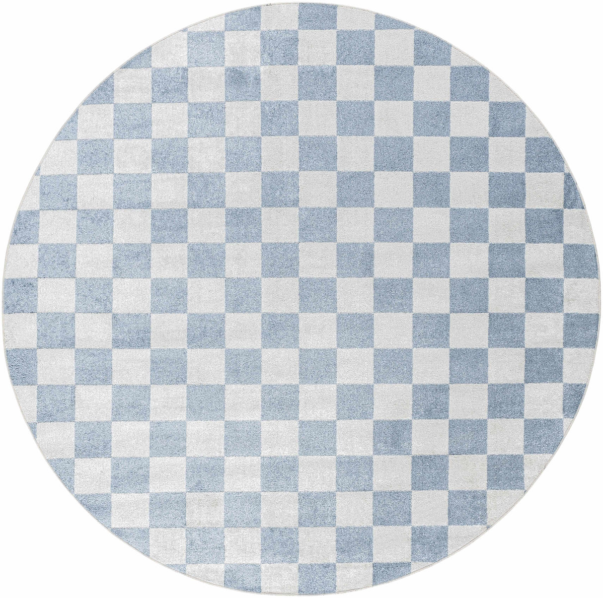 Brone Blue Checkered Washable Rug