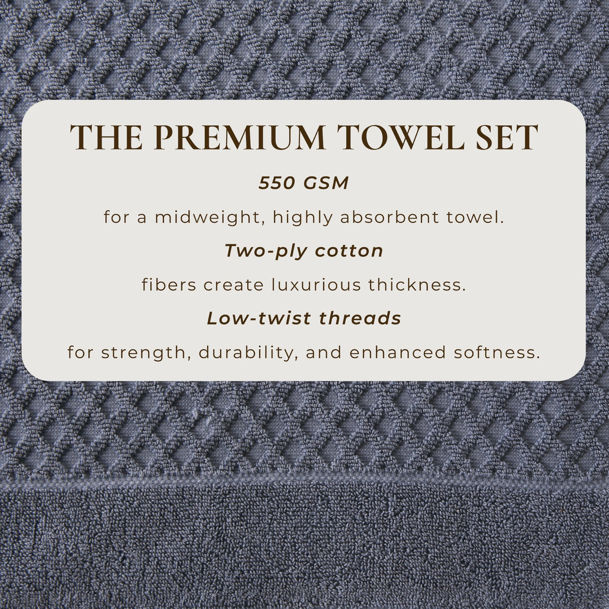 Cotton Diamond Waffle Weave Bath Towel Set - Grayson Collection