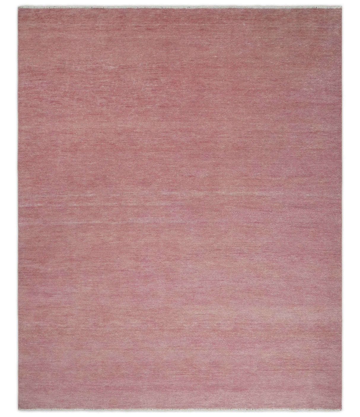 Solid Pink Custom Made Modern Contemporary Hand knotted wool Area Rug
