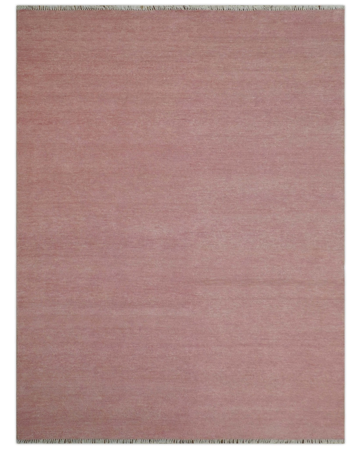 Solid Pink Custom Made Modern Contemporary Hand knotted wool Area Rug