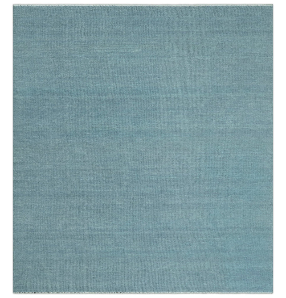 Solid Plane Blue Custom Made Modern Hand knotted wool Area Rug