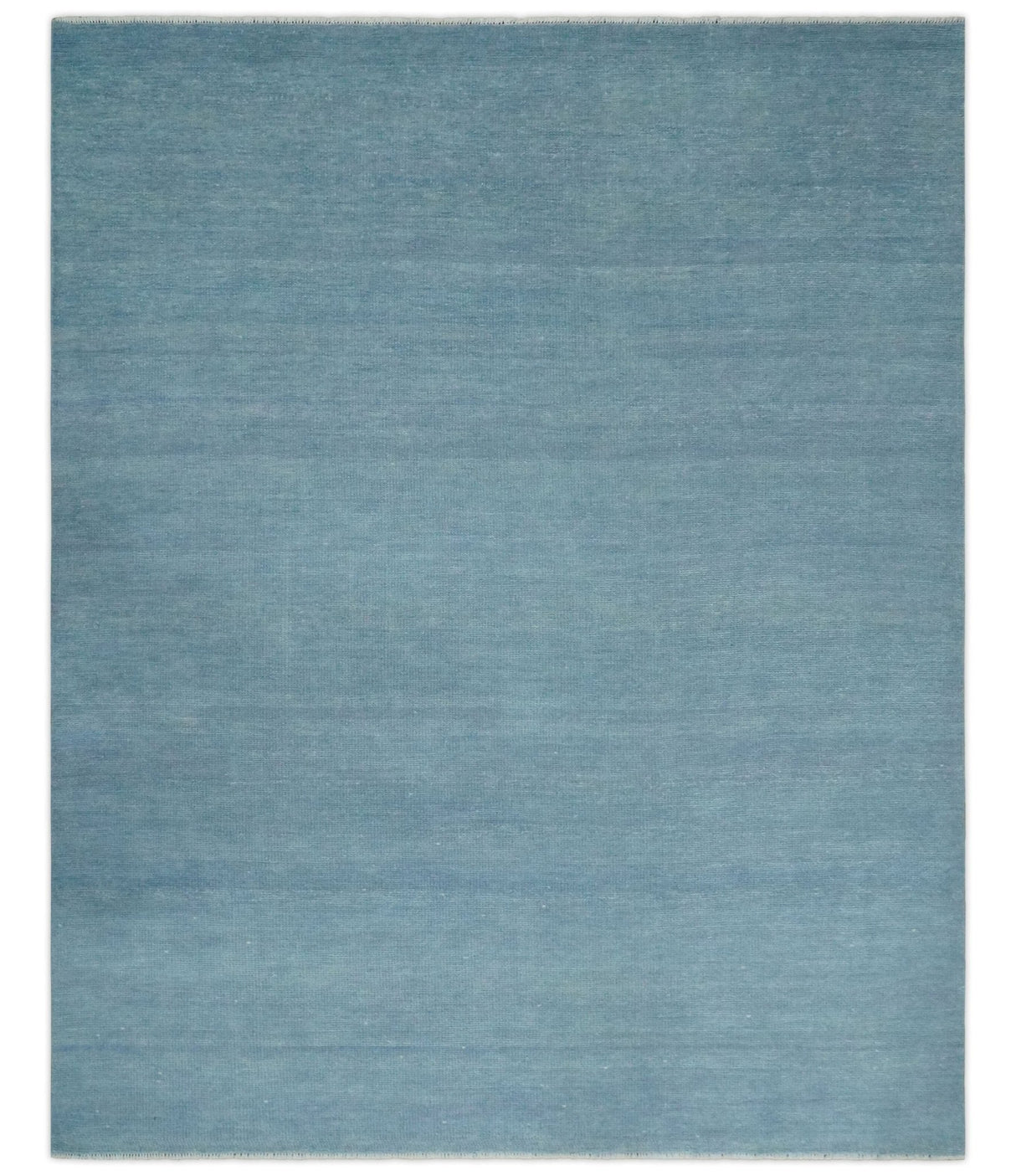Solid Plane Blue Custom Made Modern Hand knotted wool Area Rug