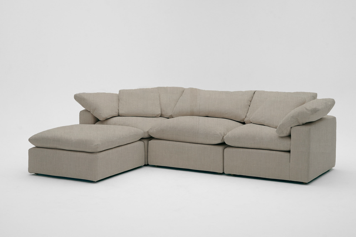 4-Cube Ottoman Chaise Sectional