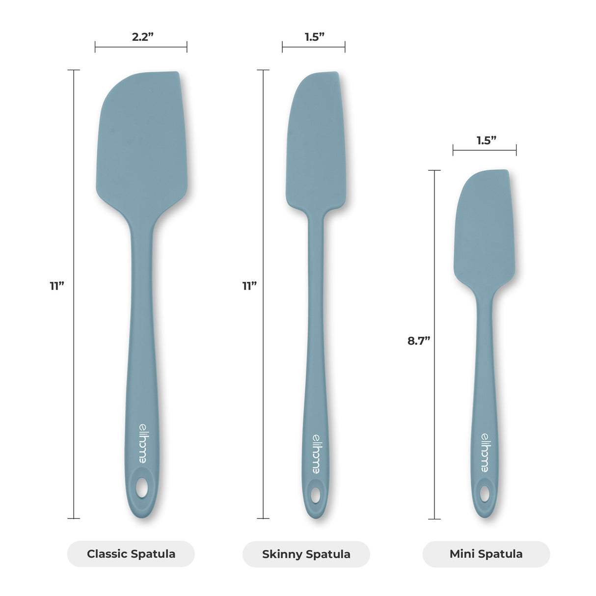 Elihome 3 Piece Silicone Spatula Set - Red