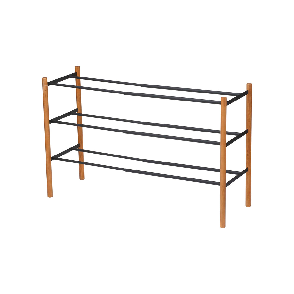 Expandable Shoe Rack (18" H) - Steel + Wood