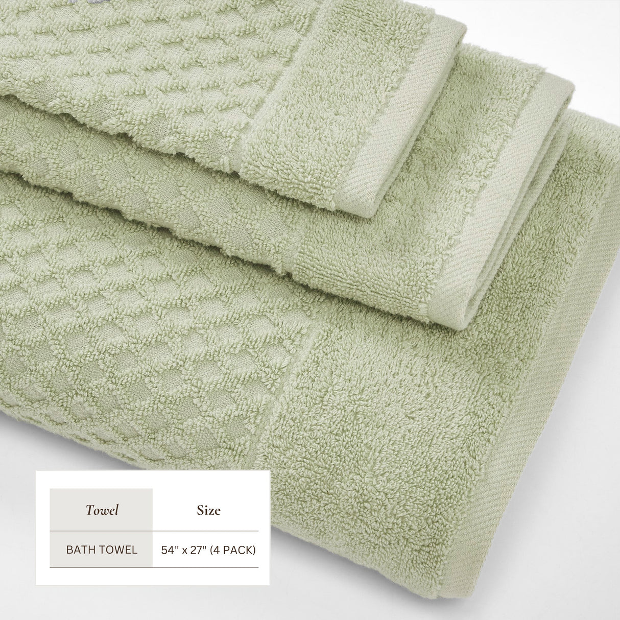 Cotton Diamond Waffle Weave Bath Towel Set - Grayson Collection
