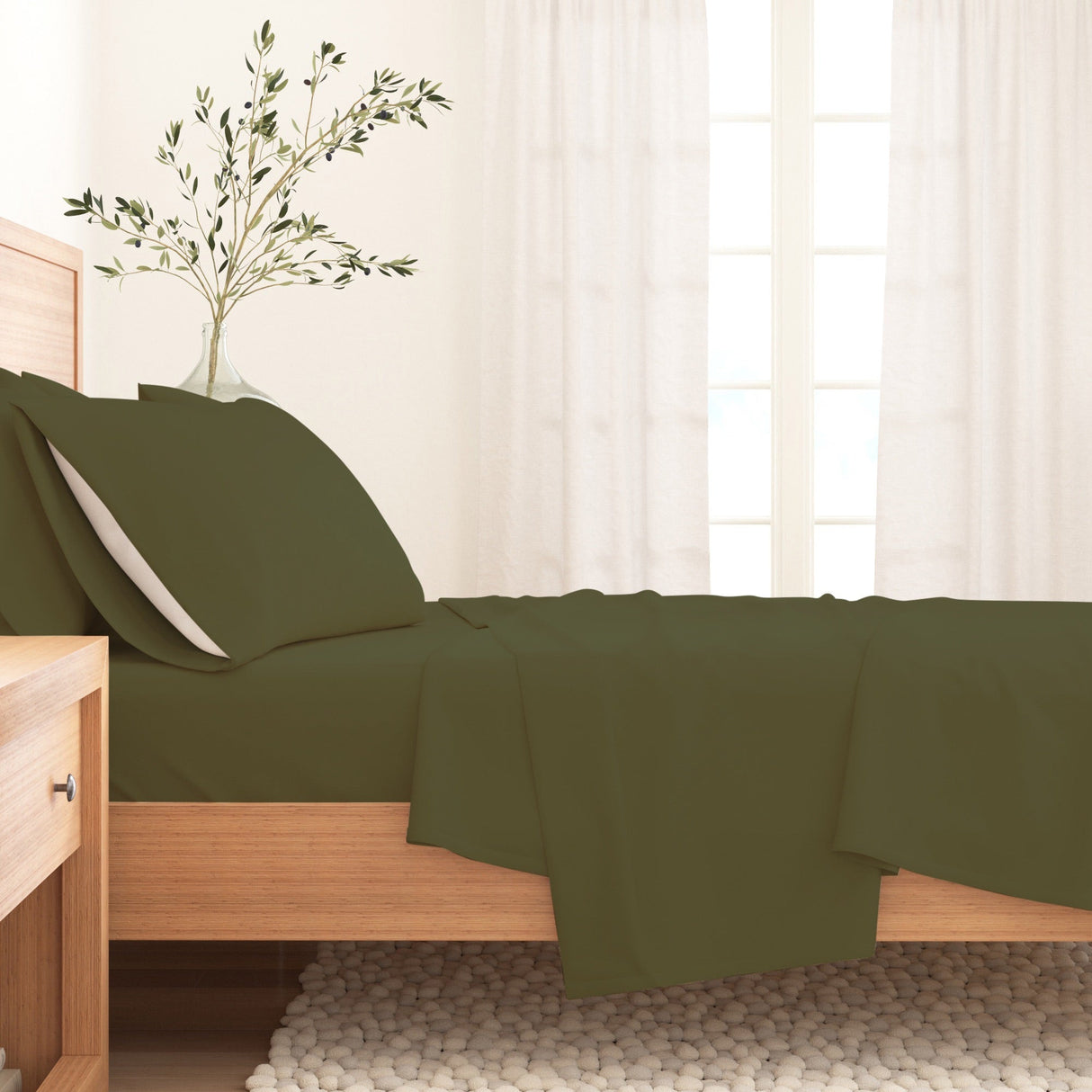 Cotton Solid Flannel Sheet - Nordic Collection