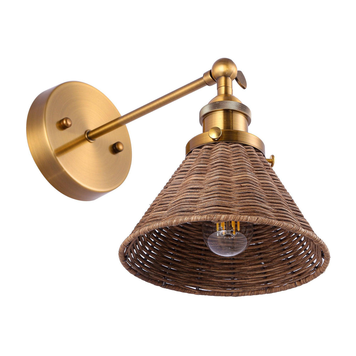Traditional 1-Light Golden Wall Light