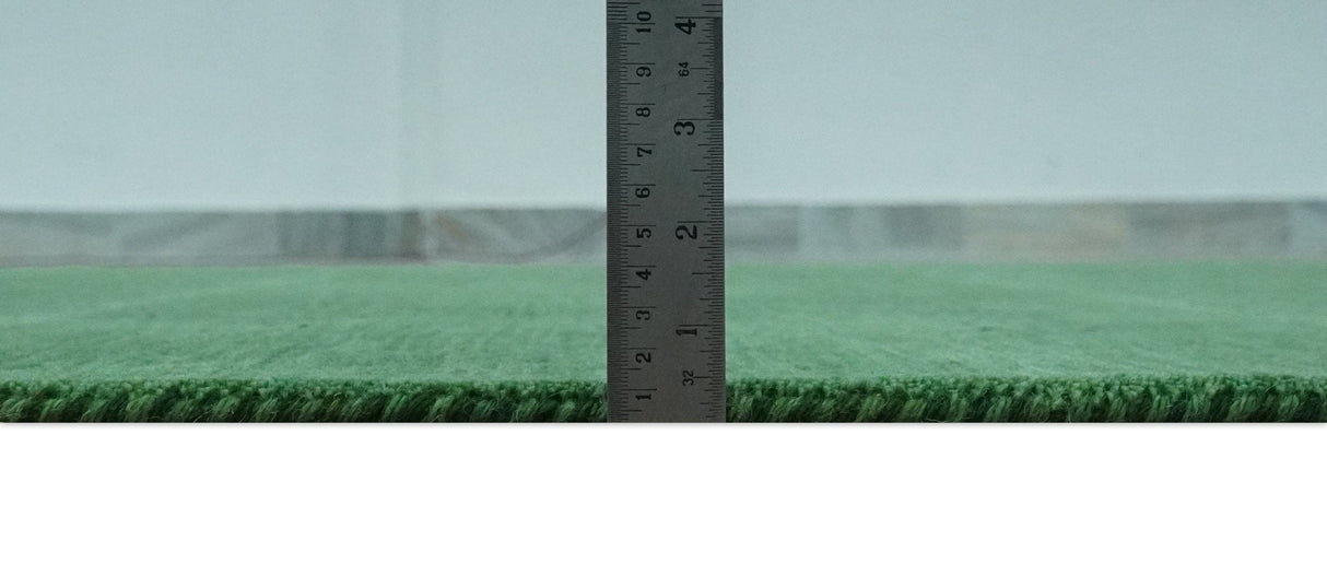 Tribal Design Green Custom Made Traditional Hand loom Wool Area Rug