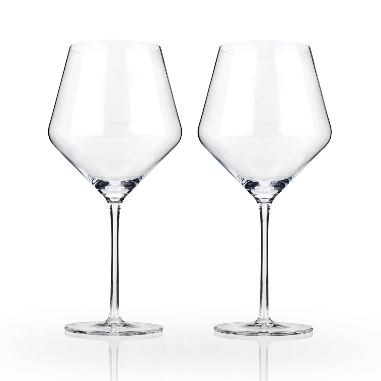 Raye Angled Crystal Burgundy Glasses Set of 2