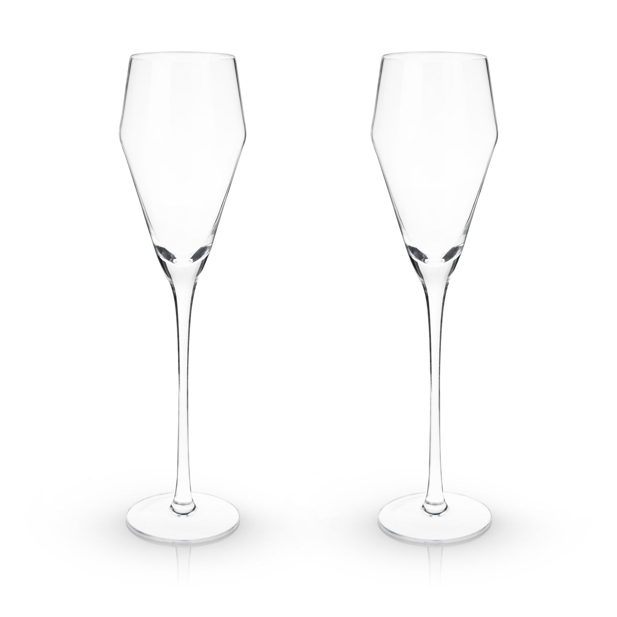 Raye Angled Crystal Prosecco Glasses Set of 2