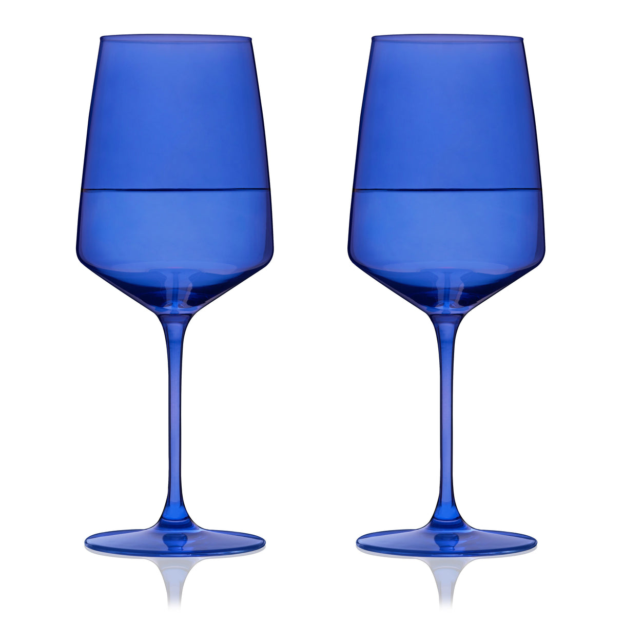 Reserve Nouveau Crystal Wine Glasses in Cobalt Set of 2