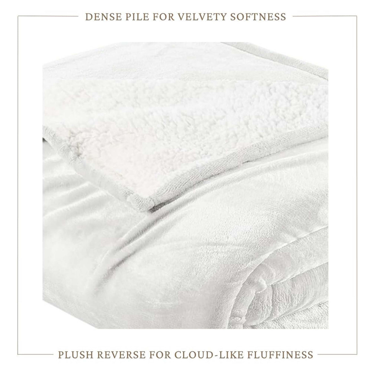 Velvet Plush Sherpa Bed Blanket - Sherpa Fleece Collection
