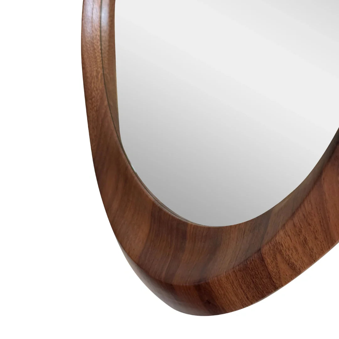 Woodworked Elegance Irregular Round Mirror