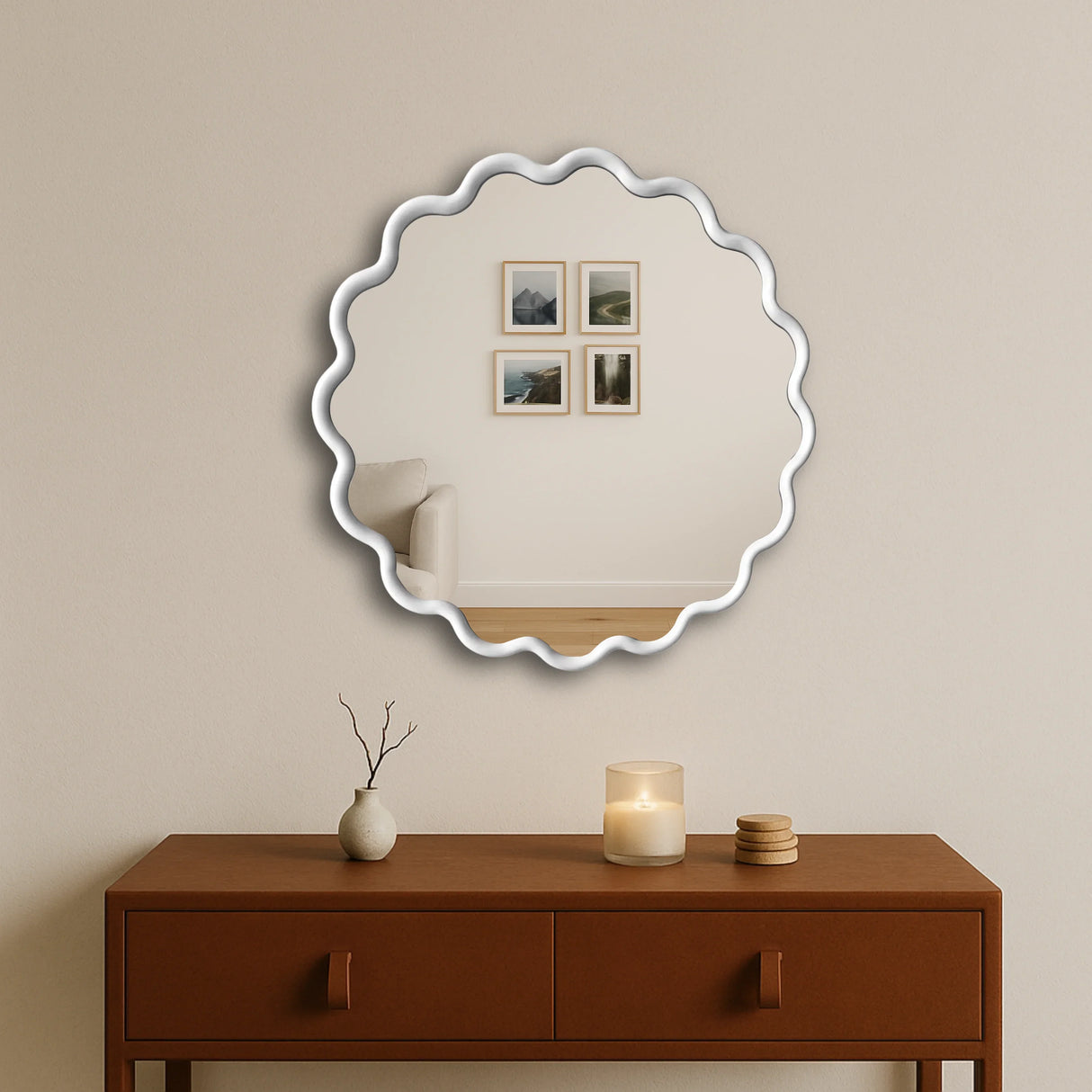 Round Wave Mirror