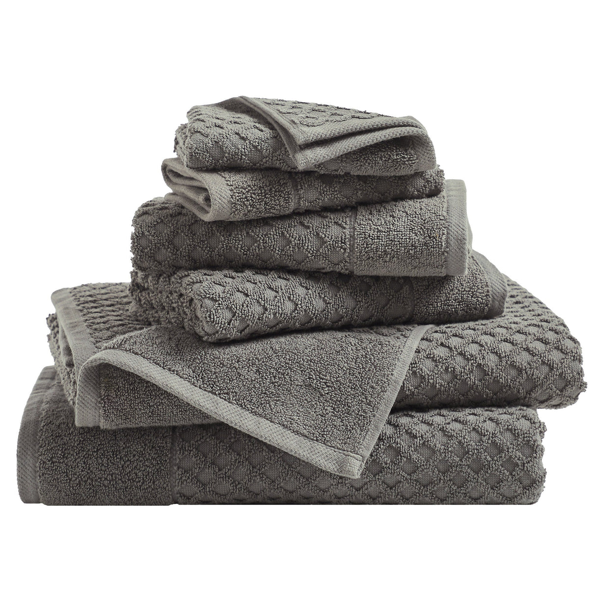 Cotton Diamond Waffle Weave Bath Towel Set - Grayson Collection
