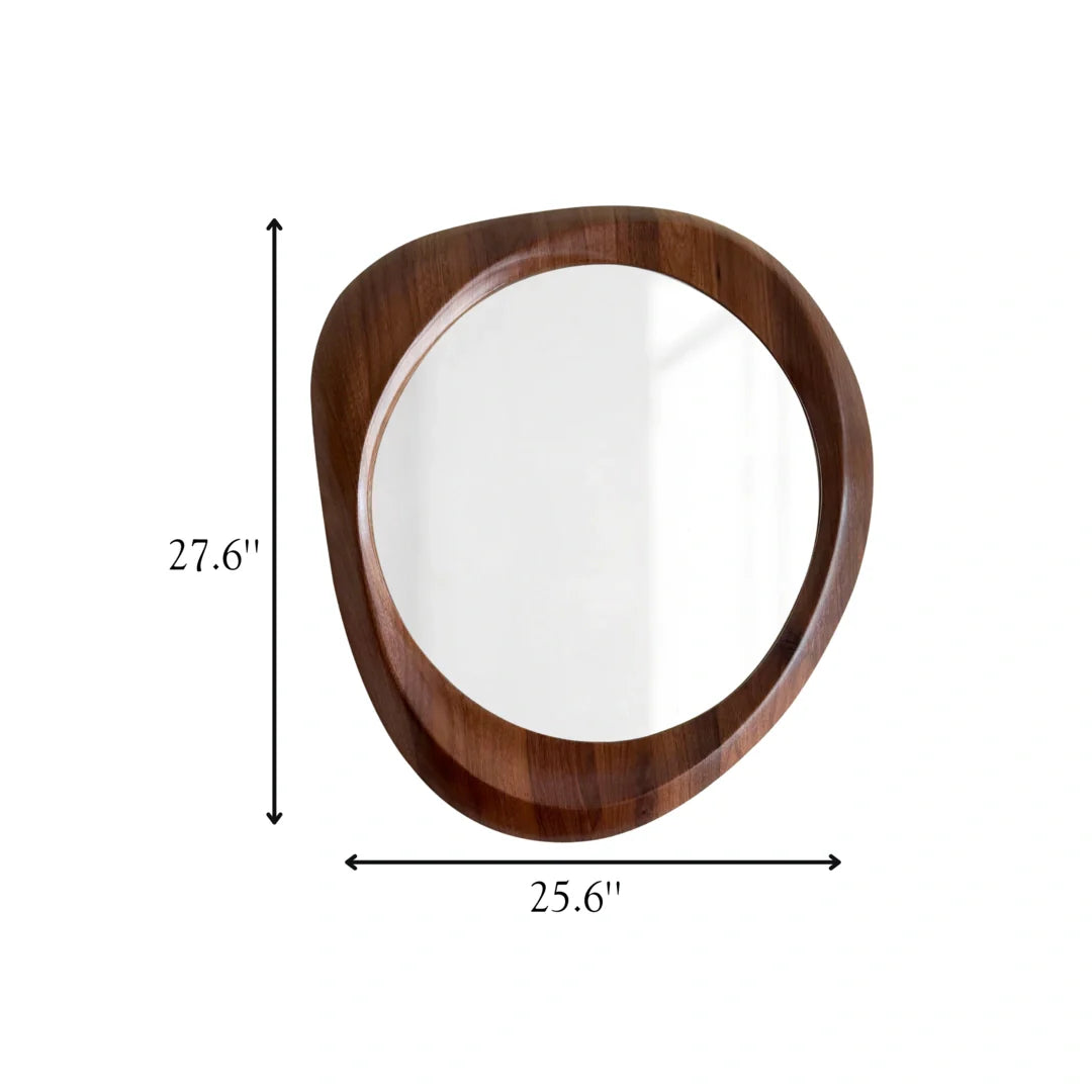 Woodworked Elegance Irregular Round Mirror