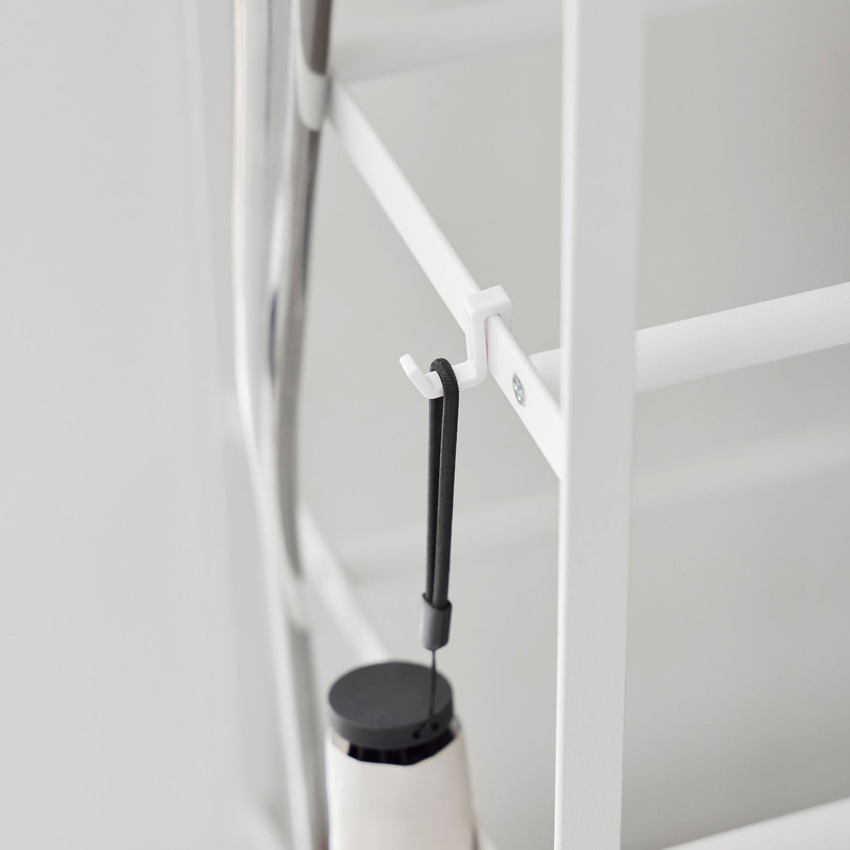 Rolling Five-Tier Shoe Rack (34.25" H) - Steel + Wood