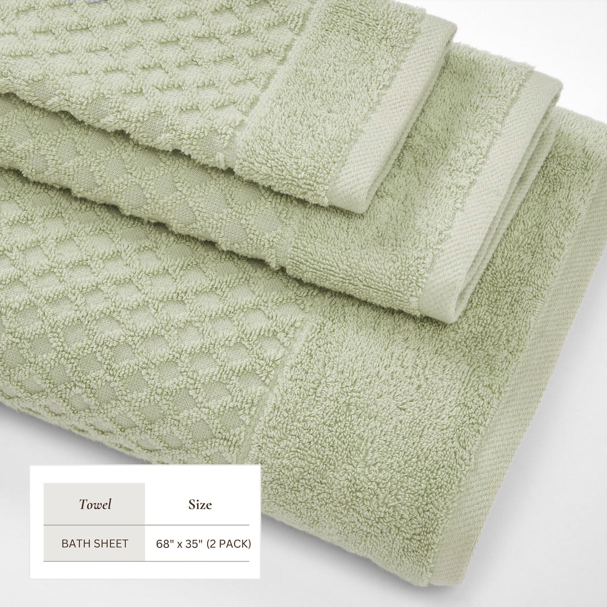 Cotton Diamond Waffle Weave Bath Towel Set - Grayson Collection