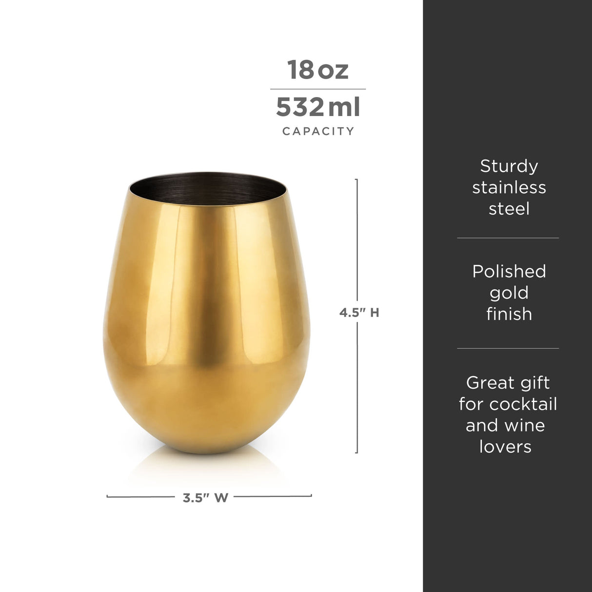 Belmont Stemless Wine Glasses, Set of 2