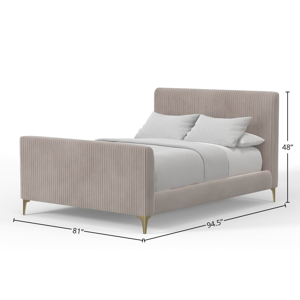 Zaldy Platform Bed, Light Grey