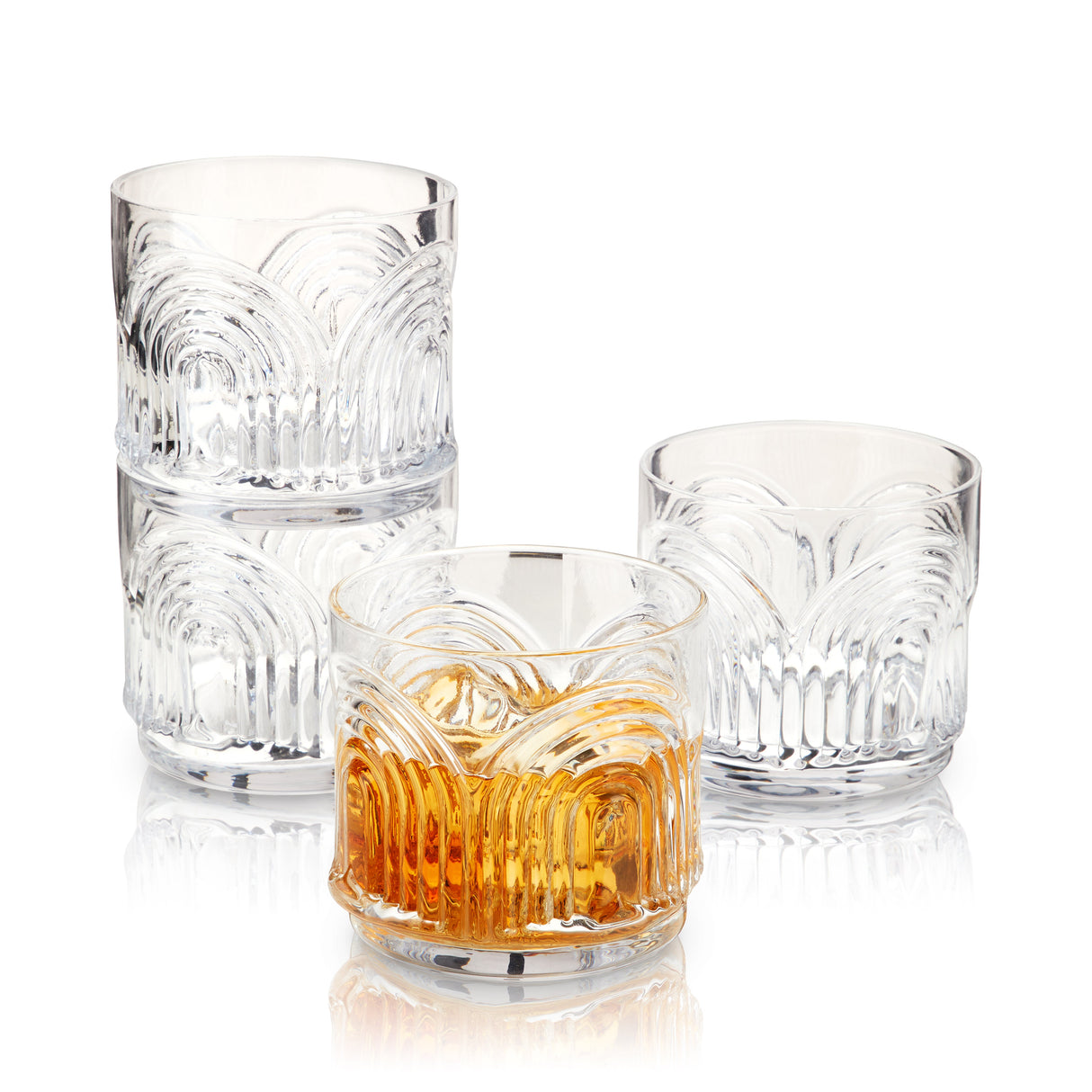 Beau Crystal Lowball Tumblers Set of 4
