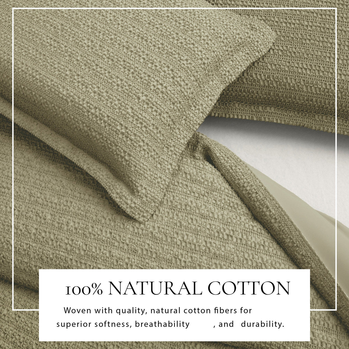 100% Cotton Honeycomb Waffle Duvet Set - Mattea Collection