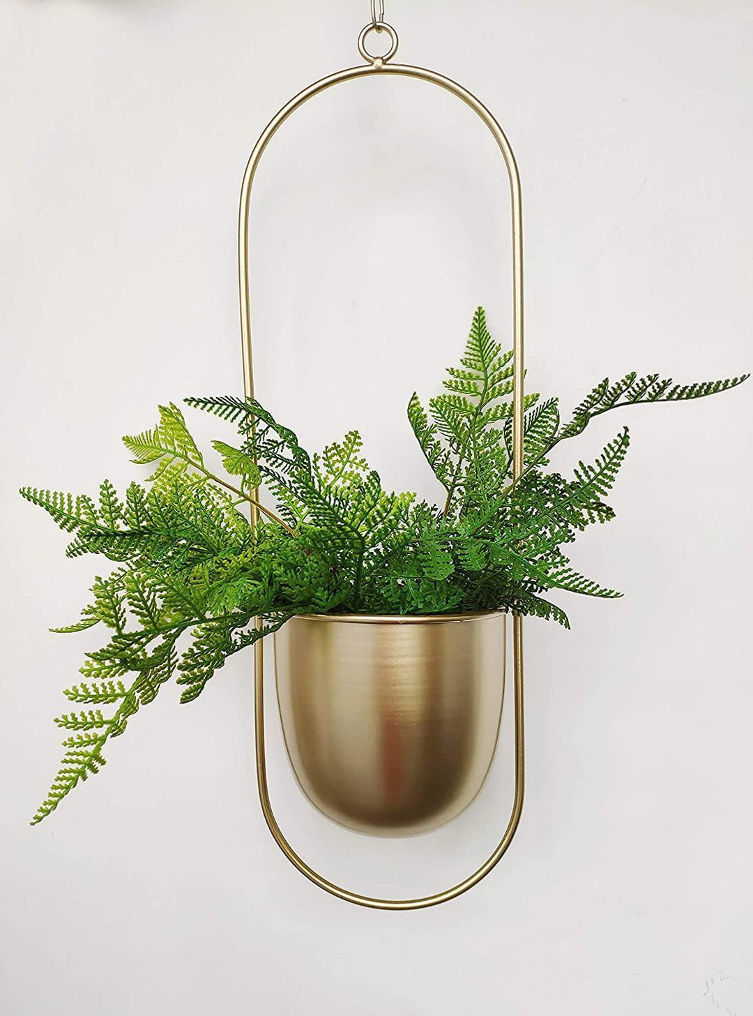 Halo Metal Hanging Planter Gold / Oblong | Sage & Sill