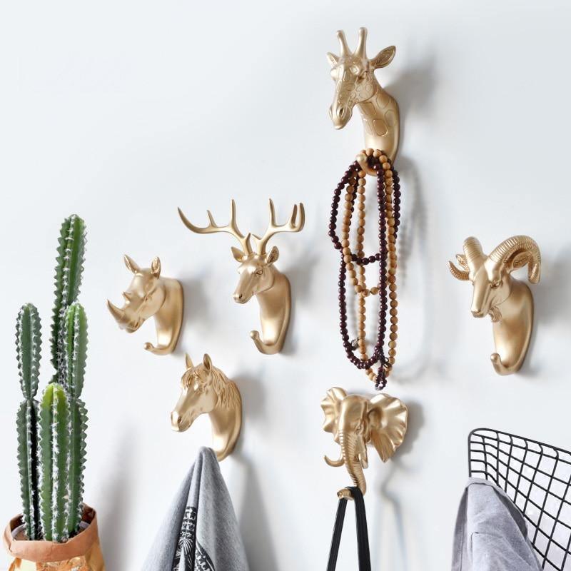 Animal Head Wall Hooks, Black Sold by at Home