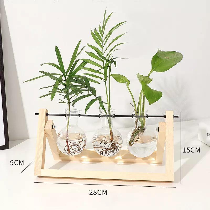 Glass Propagation Vase with A-Frame Wooden Stand | Sage & Sill