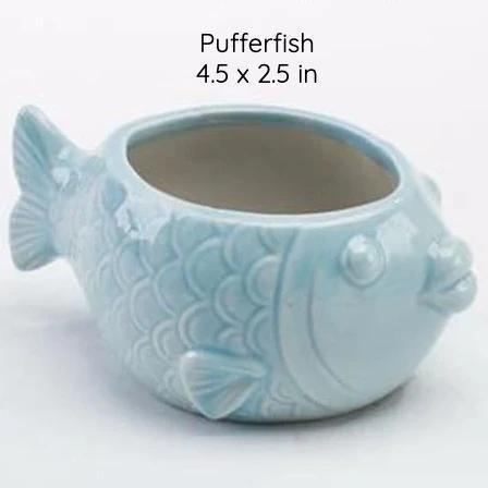 Under the Sea Planters Pufferfish / Teal | Sage & Sill