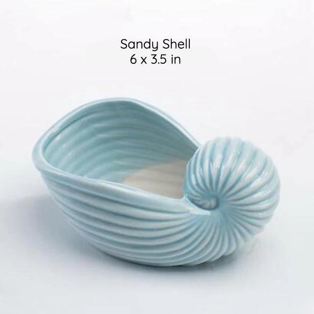 Under the Sea Planters Sandy Shell / Teal | Sage & Sill