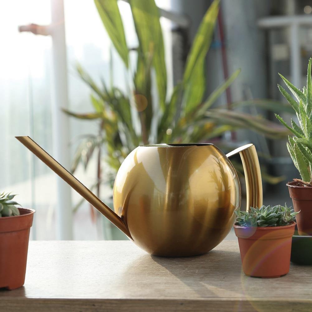 Spherical Gooseneck Stainless Steel Watering Can Gold | Sage & Sill